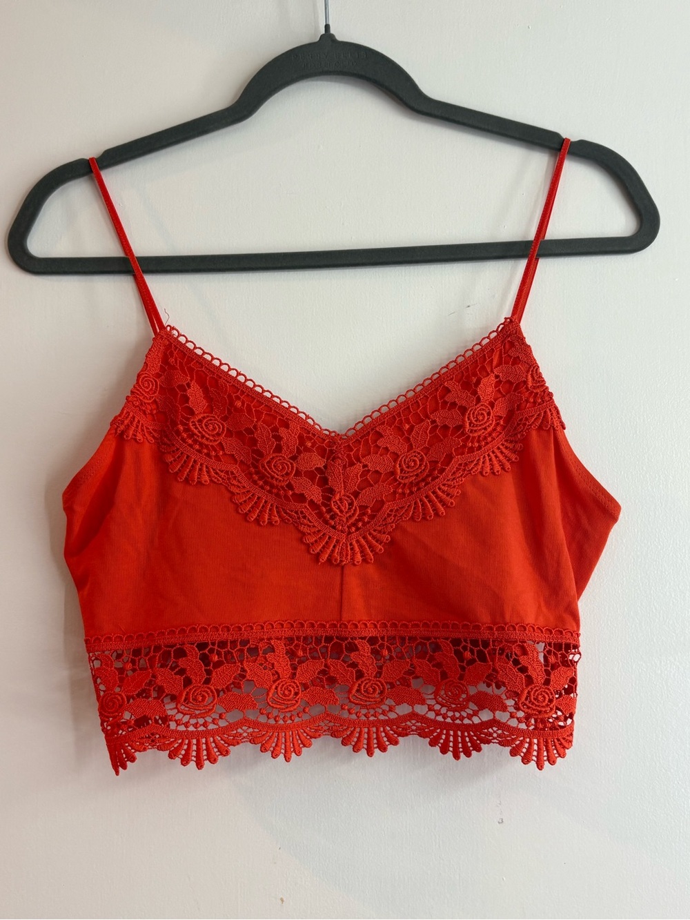 Topshop Orange Lace Trimmed Bralette Crop Top - Picture 2 of 5
